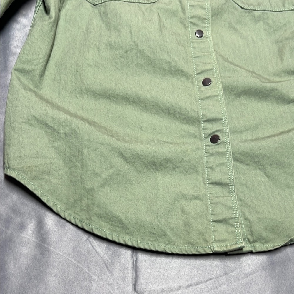 Vans military Green snap Button-Up long sleeve collared Shirt size medium - Picture 6 of 16